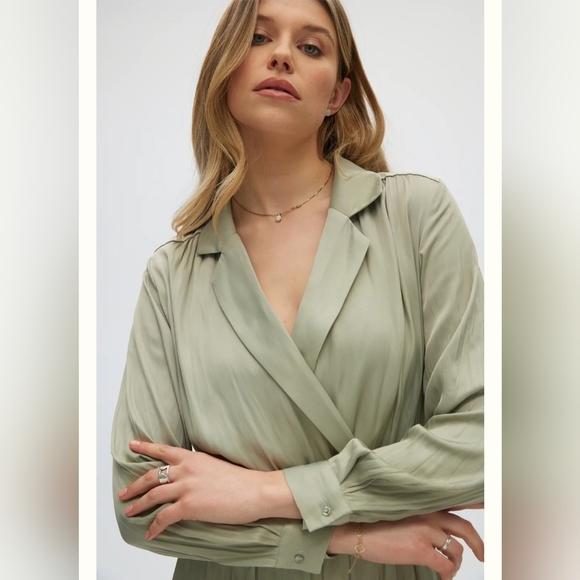 Joie/ Elegant Sage Green Jumpsuit/ Pleated/ Size US S - Picture 3 of 16